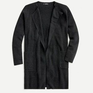 J. Crew Black Juliette Collarless Sweater-Blazer - M